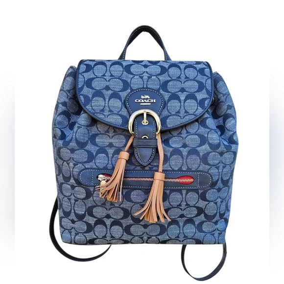 Coach | Bags | Coach Denim Backpack In Signature | Poshmark